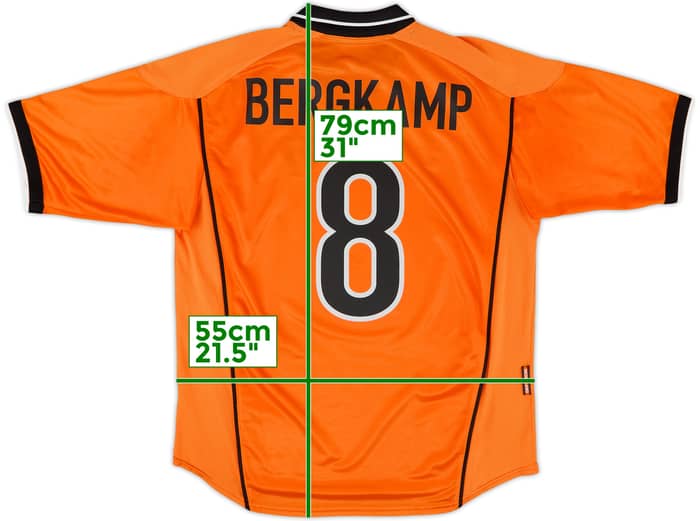 1998-00 Netherlands Home Shirt Bergkamp #8 - 6/10 - (L)