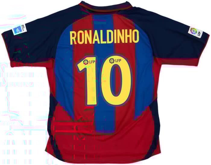2003-04 Barcelona Home Shirt Ronaldinho #10 - 6/10 - (L)