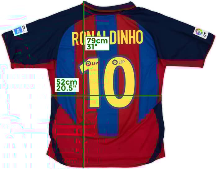 2003-04 Barcelona Home Shirt Ronaldinho #10 - 6/10 - (L)