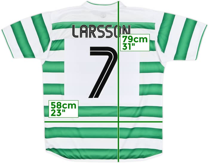 2003-04 Celtic Home Shirt Larsson #7 - 6/10 - (XL)