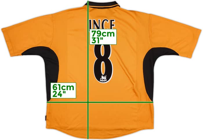 2002-04 Wolves Home Shirt Ince #8 - 8/10 - (XL)