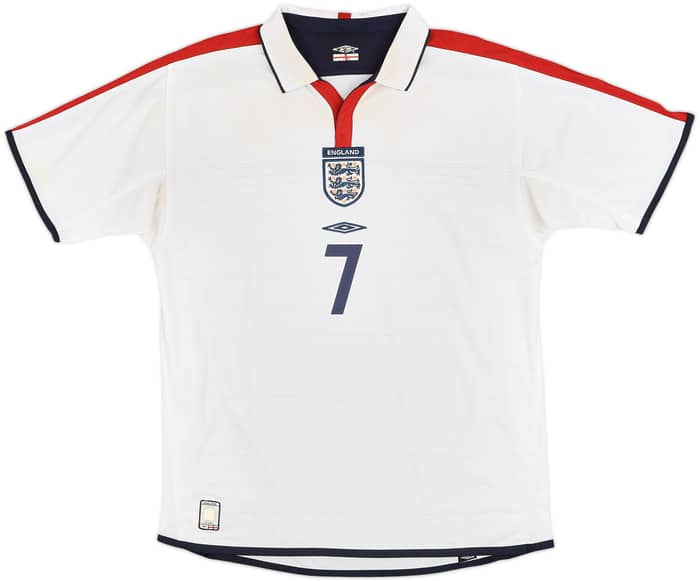 2003-05 England Home Shirt Beckham #7 - 6/10 - (L)