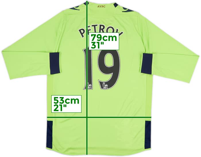 2012-13 Aston Villa Away L/S Shirt Petrov #19 - 9/10 - (M)
