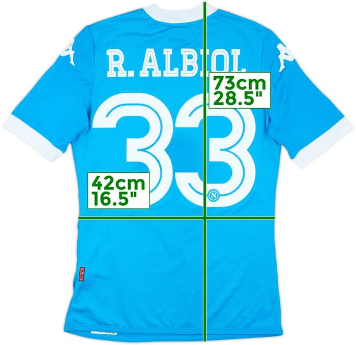2015-16 Napoli Authentic Home Shirt R.Albiol #33 - 8/10 - (M)