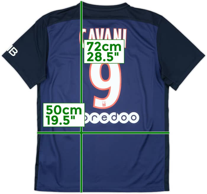 2015-16 Paris Saint-Germain Home Shirt Cavani #9 - 7/10 - (M)