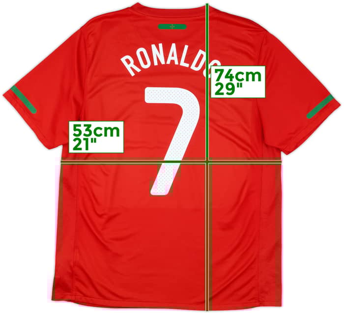 2010-11 Portugal Home Shirt Ronaldo #7 - 8/10 - (L)