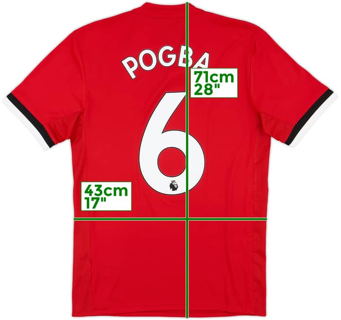 2017-18 Manchester United Home Shirt Pogba #6 - 8/10 - (XS)