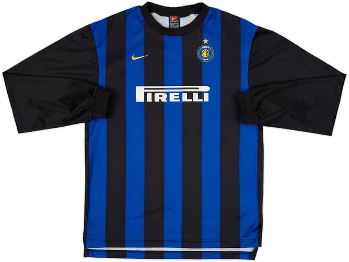 1999-00 Inter Milan Basic Home L/S Shirt Ronaldo #9 - 6/10 - (XXL)