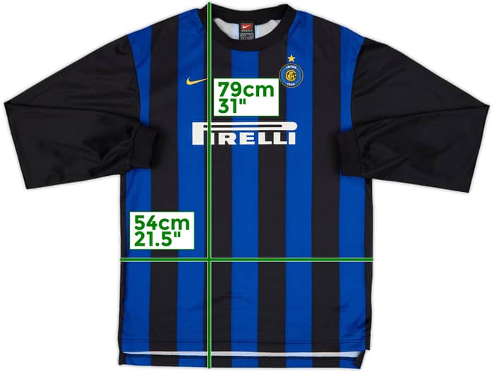 1999-00 Inter Milan Basic Home L/S Shirt Ronaldo #9 - 6/10 - (XXL)