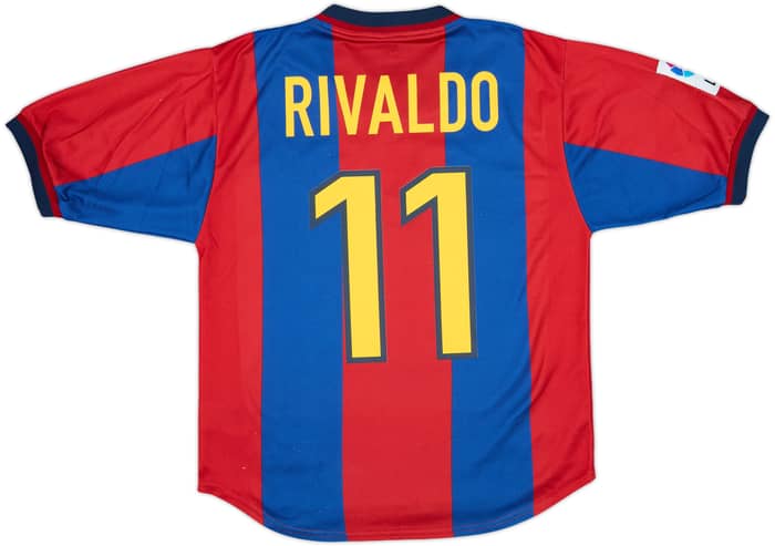 1998-00 Barcelona Home Shirt Rivaldo #11 - 8/10 - (S)