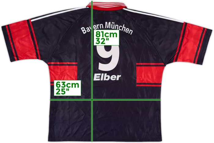 1997-99 Bayern Munich Home Shirt Elber #9 - 7/10 - (XXL)