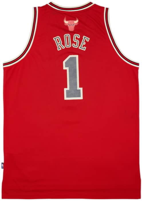 2010-14 Chicago Bulls Rose #1 adidas Swingman Away Jersey - 4/10 - (XL)