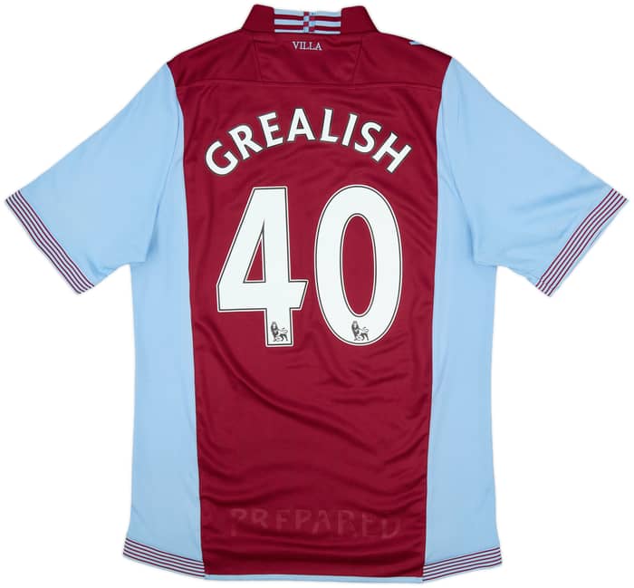 2013-14 Aston Villa Home Shirt Grealish #40 - 7/10 - (L)