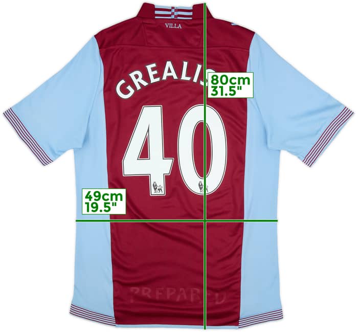 2013-14 Aston Villa Home Shirt Grealish #40 - 7/10 - (L)