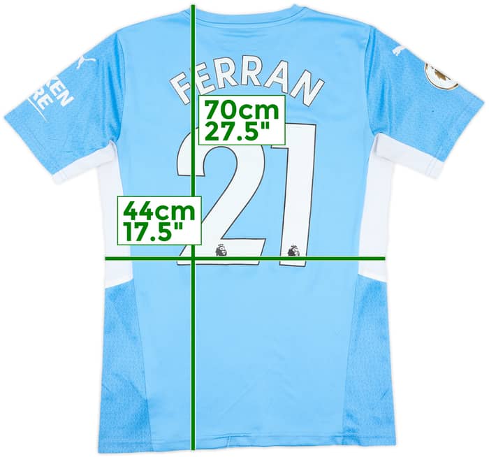 2021-22 Manchester City Home Shirt Ferran #20 - 9/10 - (S)