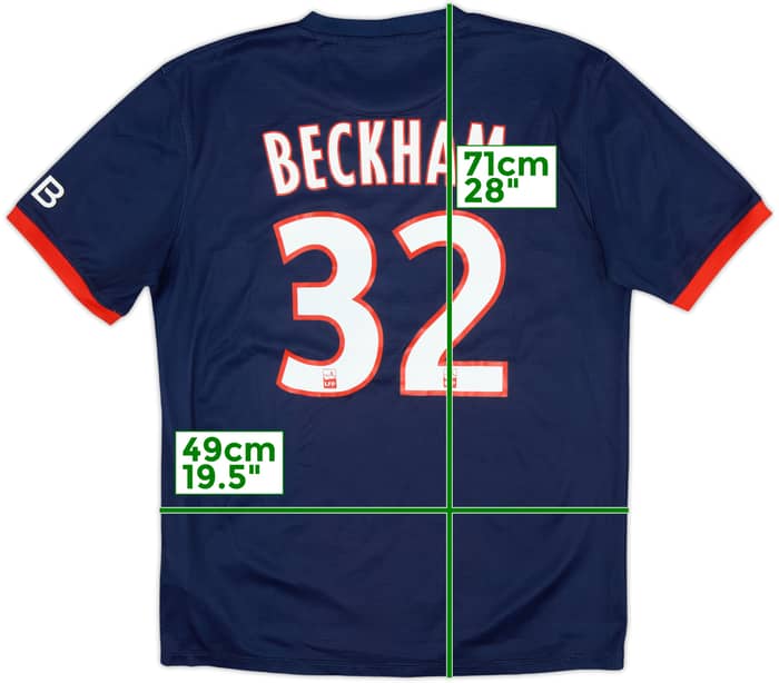 2013-14 Paris Saint-Germain Home Shirt Beckham #32 - 8/10 - (M)