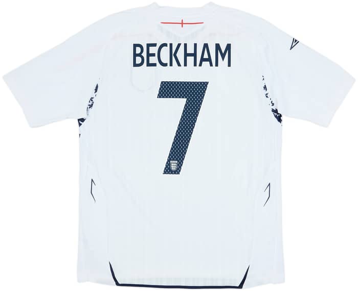 2007-09 England Home Shirt Beckham #7 - 6/10 - (L)