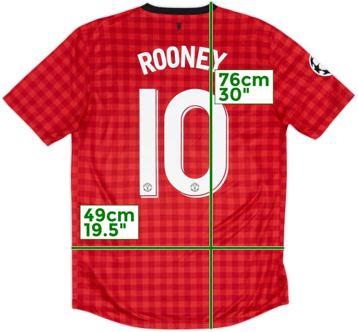 2012-13 Manchester United Home Shirt Rooney #10 - 6/10 - (M)