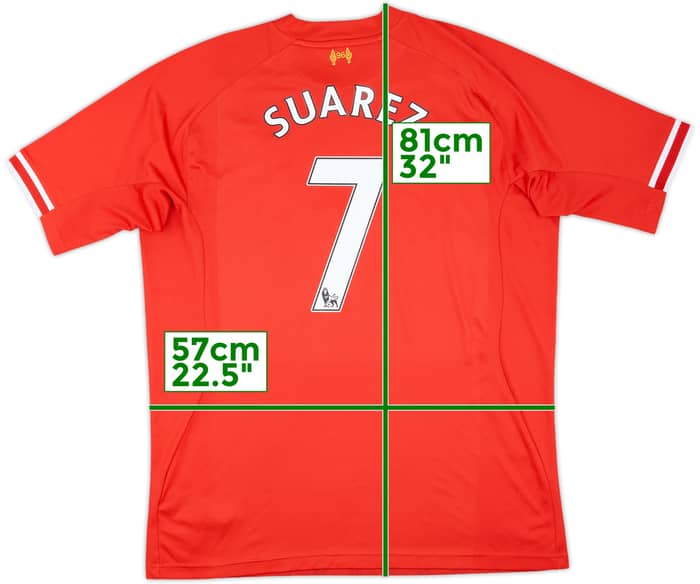 2013-14 Liverpool Home Shirt Suarez #7 - 6/10 - (XXL)