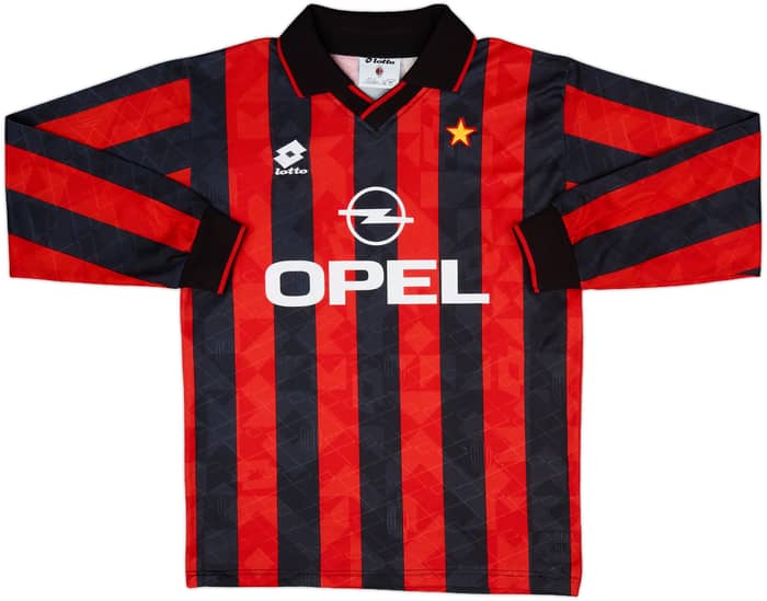 1994-95 AC Milan Home L/S Shirt - 8/10 - (M)