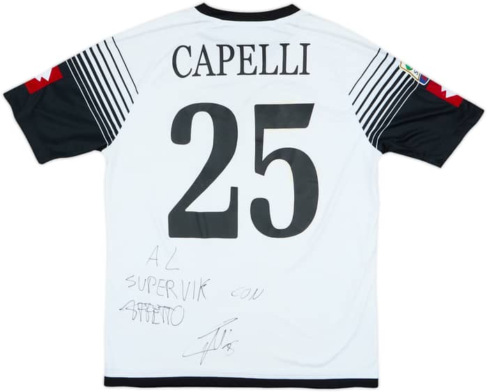 2014-15 Camiseta de local del Cesena de utilería autografiada Capelli #25