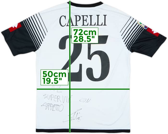 2014-15 Camiseta de local del Cesena de utilería autografiada Capelli #25