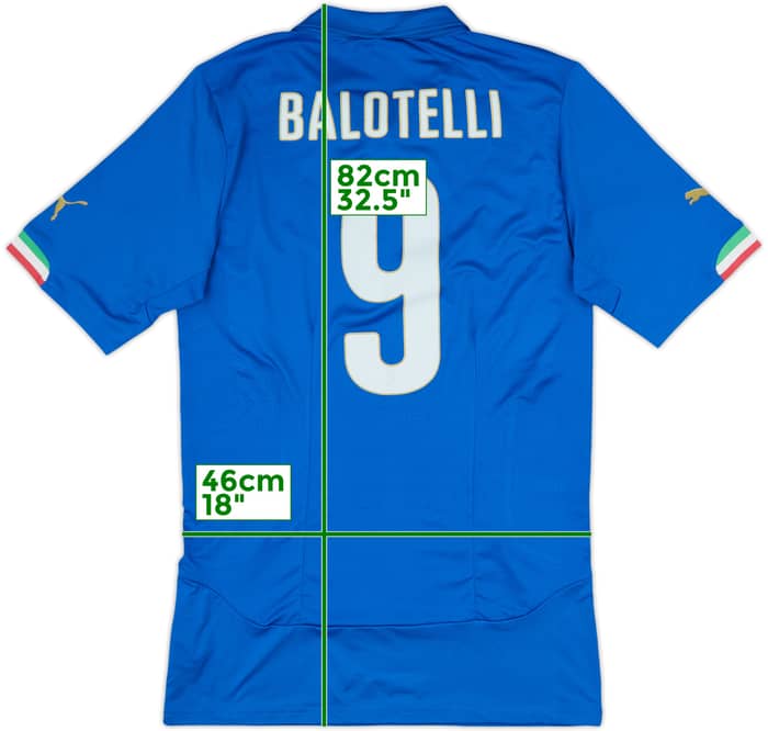 2014-15 Italy Home Shirt Balotelli #9 - 7/10 - (XXL)