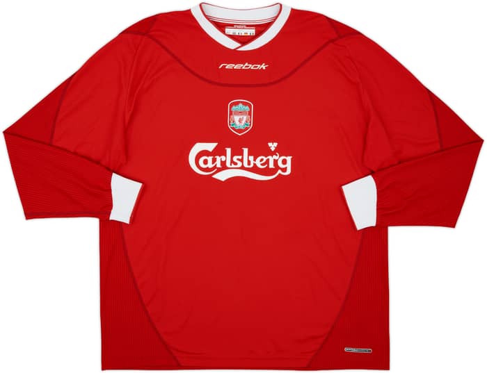 2002-04 Liverpool Home L/S Shirt Gerrard #17 - 9/10 - (XL/XXL)