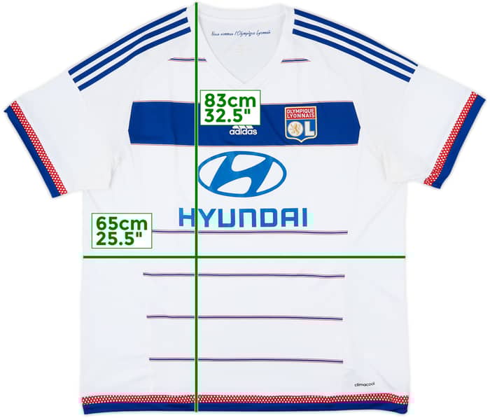 2015-16 Lyon Home Shirt - 8/10 - (XXL)