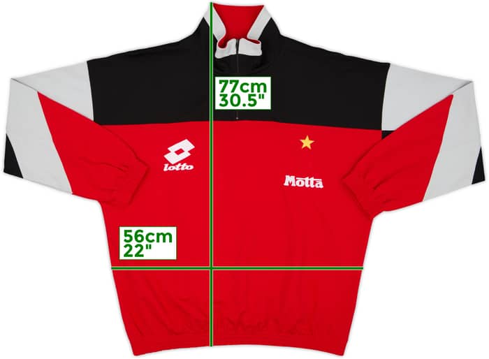 1995-96 AC Milan Lotto 1/4 Zip Training Top - 5/10 - (L)
