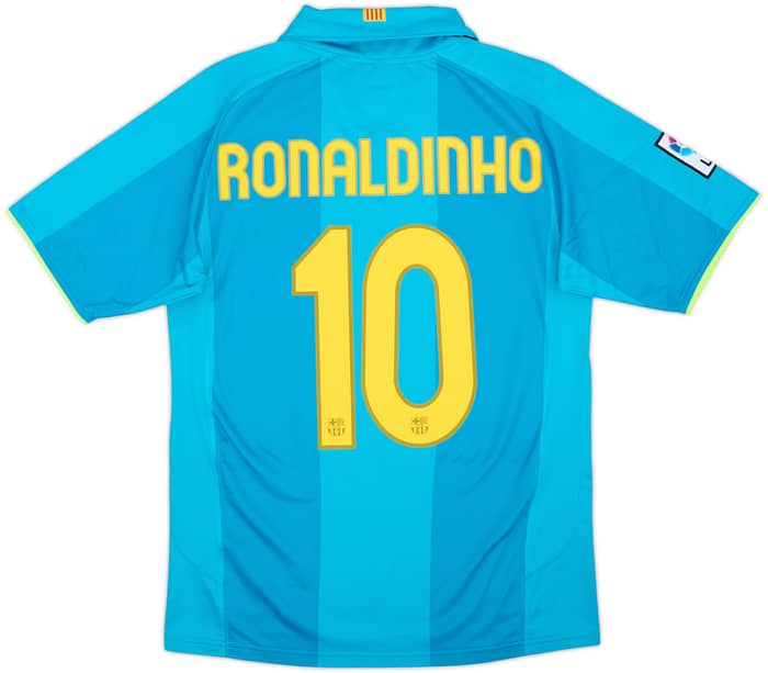 2007-09 Barcelona Away Shirt Ronaldinho #10 - 9/10 - (S)