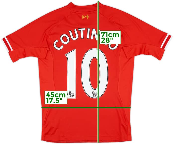 2013-14 Liverpool Home Shirt Coutinho #10 - 8/10 - (S)