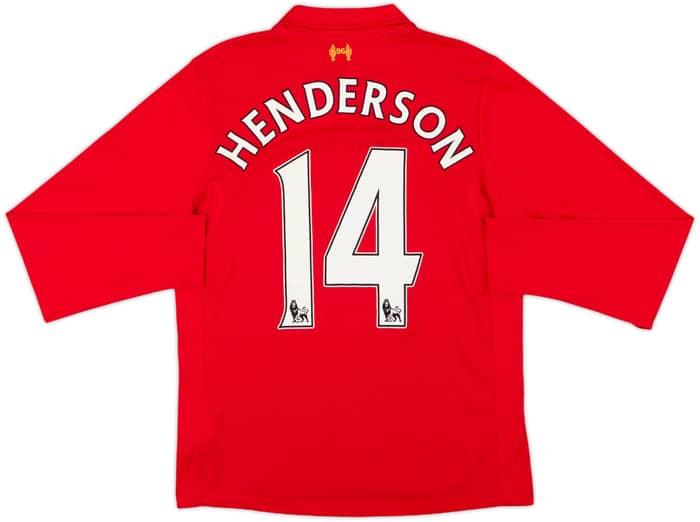 2012-13 Liverpool Home L/S Shirt Henderson #14 - 8/10 - (S)
