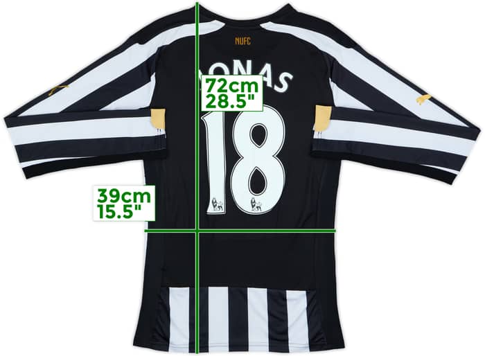 2014-15 Newcastle Player Issue ACTV Fit Home L/S Shirt Jonas #18 - 7/10 - (L)