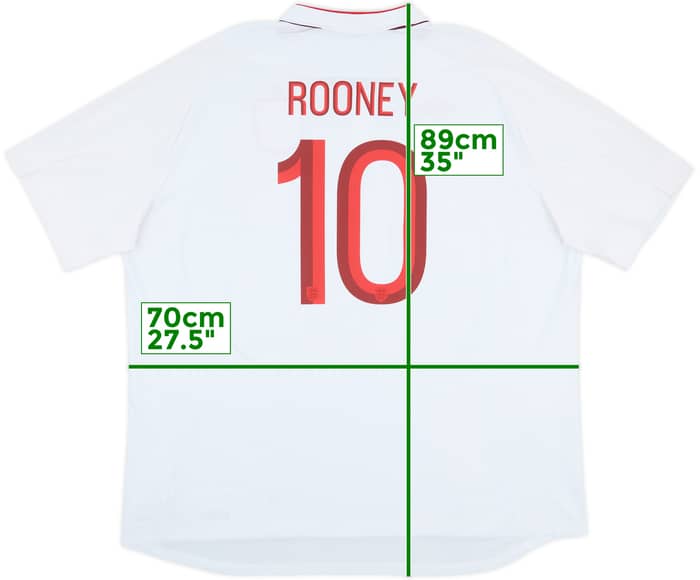 2012-13 England Home Shirt Rooney #10 - 8/10 - (4XL)