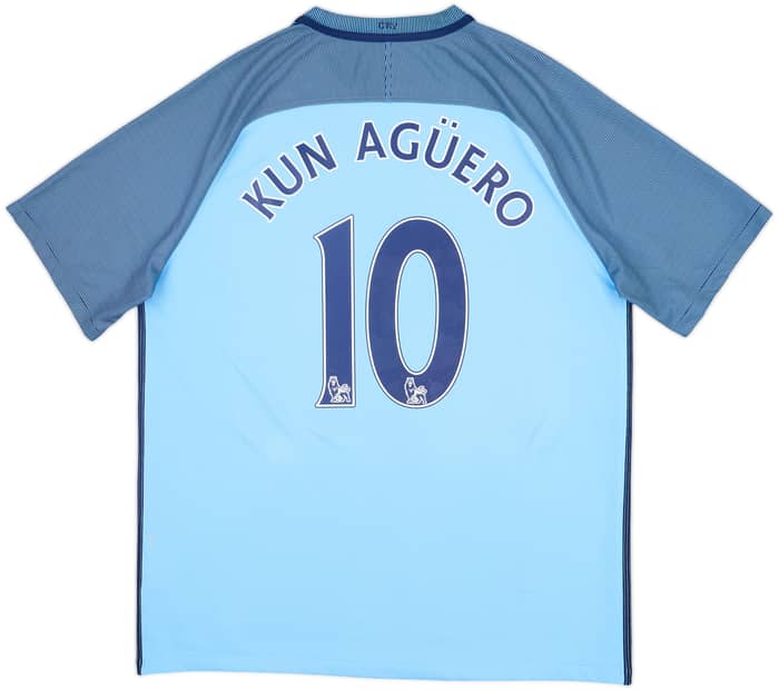 2016-17 Manchester City Home Shirt Kun Aguero #10 - 8/10 - (XL)