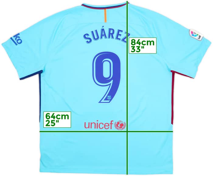 2017-18 Barcelona Away Shirt Suarez #9 - 7/10 - (XXL)
