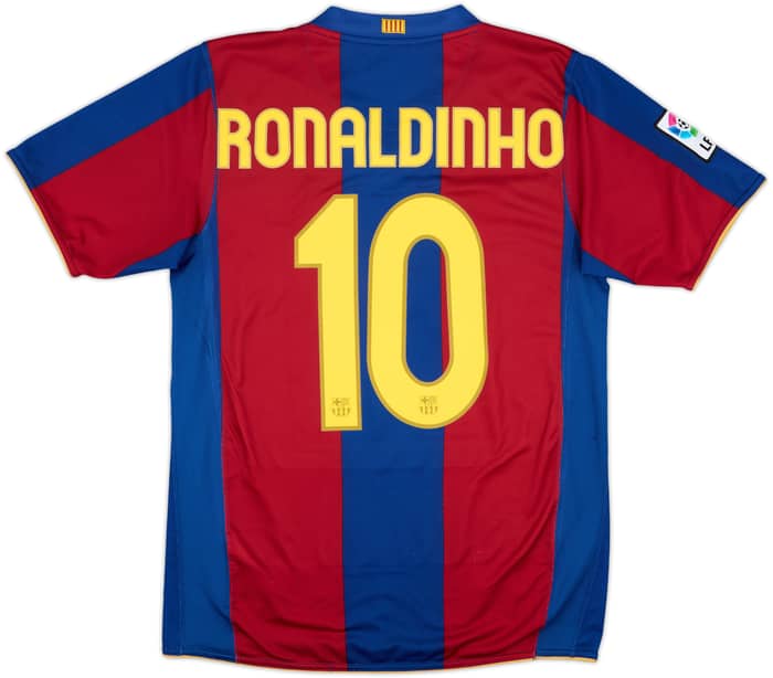 2007-08 Barcelona Home Shirt Ronaldinho #10 - 8/10 - (S)