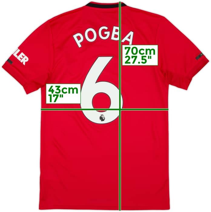 2019-20 Manchester United Home Shirt Pogba #6 - 9/10 - (S)