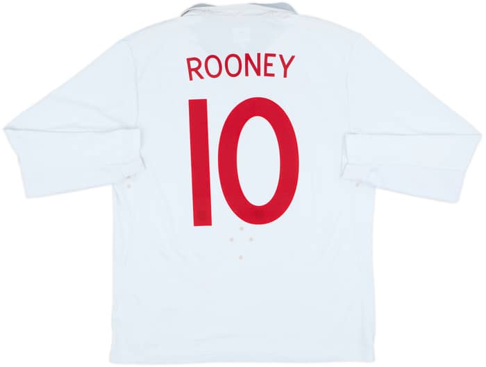 2009-10 England Home L/S Shirt Rooney #10 - 6/10 - (L)