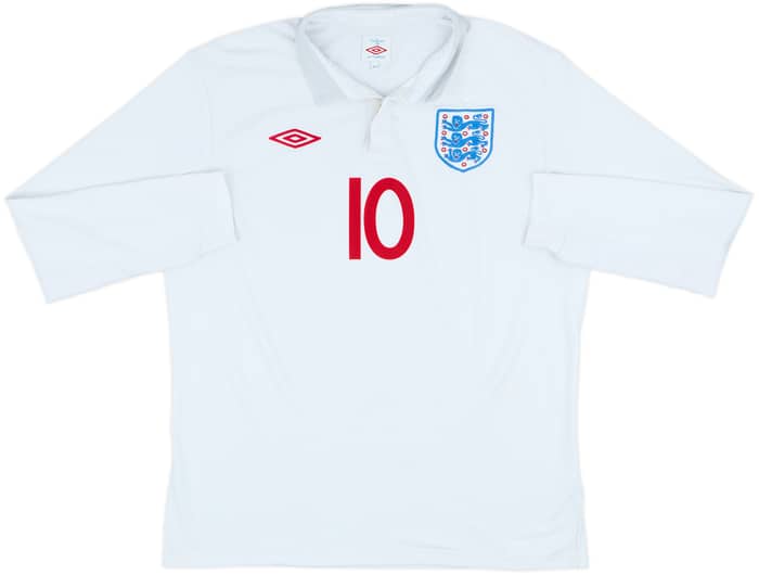 2009-10 England Home L/S Shirt Rooney #10 - 6/10 - (L)