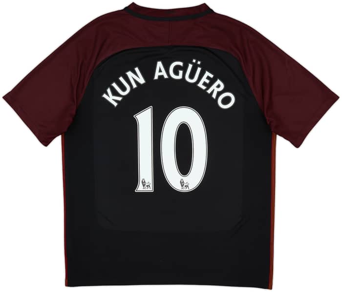 2016-17 Manchester City Away Shirt Kun Aguero #10 - 8/10 - (L)