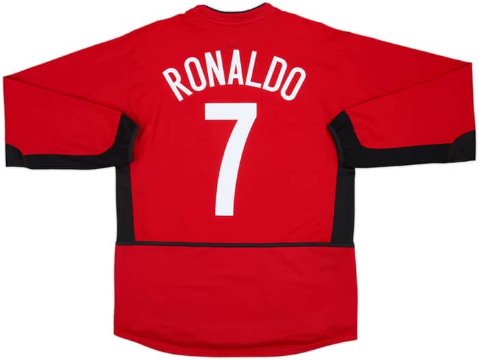 2002-04 Manchester United Home L/S Shirt Ronaldo #7 - 10/10 - (M)