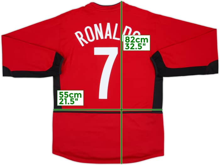 2002-04 Manchester United Home L/S Shirt Ronaldo #7 - 10/10 - (M)