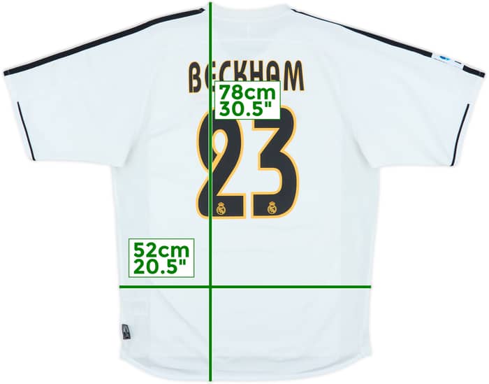 2003-04 Real Madrid Home Shirt Beckham #23 - 6/10 - (M)