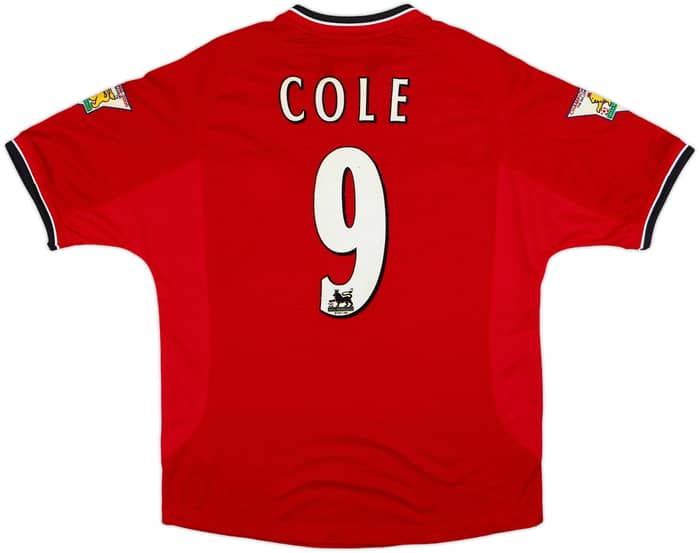 2000-02 Manchester United Home Shirt Cole #9 - 8/10 - (Y)