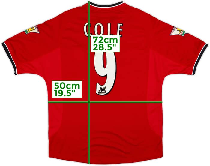 2000-02 Manchester United Home Shirt Cole #9 - 8/10 - (Y)