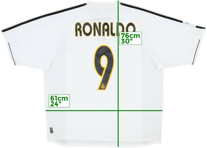 2003-04 Real Madrid Home Shirt Ronaldo #9 - 8/10 - (XL)