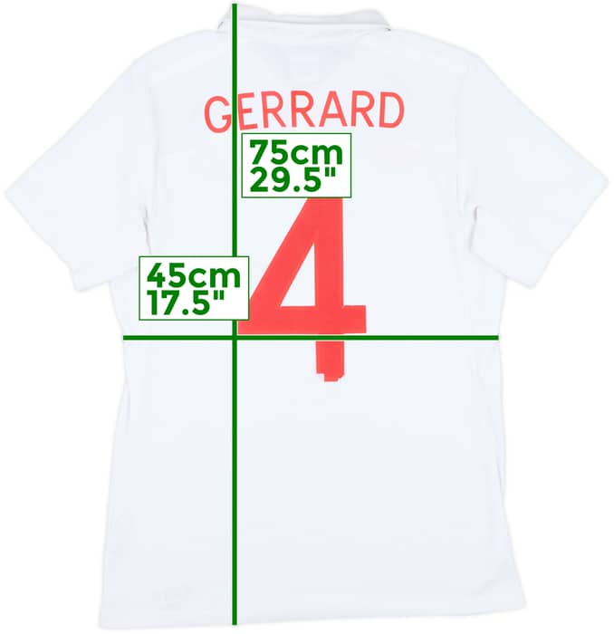 2009-10 England 'South Africa' Home Shirt Gerrard #4 - 5/10 - (M)