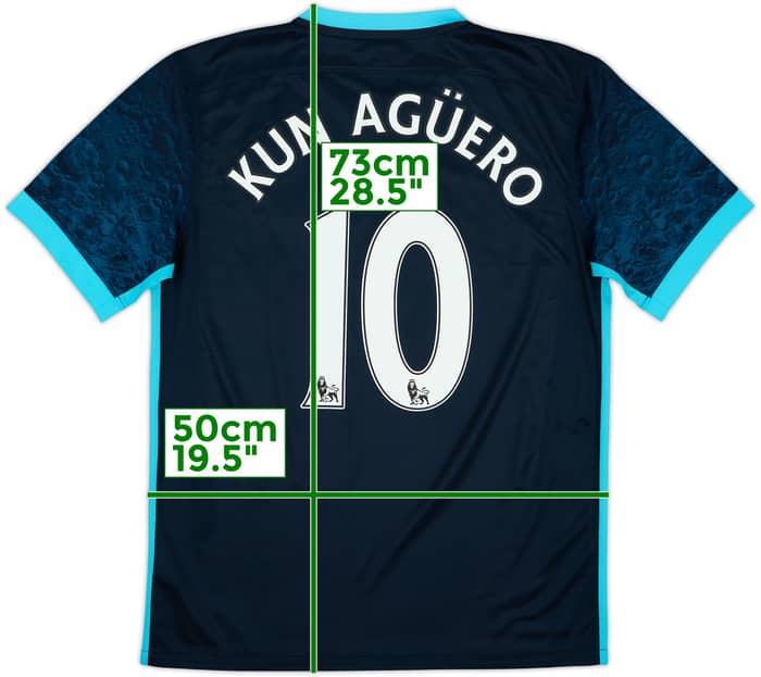2015-16 Manchester City Away Shirt Kun Aguero #10 - 8/10 - (XL)